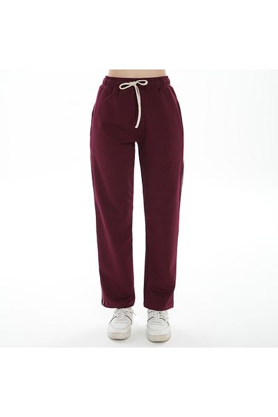ASN concept Women's Ribbed Burgundy Sweatpants (with Plus Size Option)