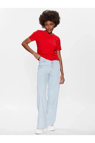 Tommy Hilfiger Sport _..Tommyhilfiger Women's Cotton Round Neck Brand Logo T-Shirt