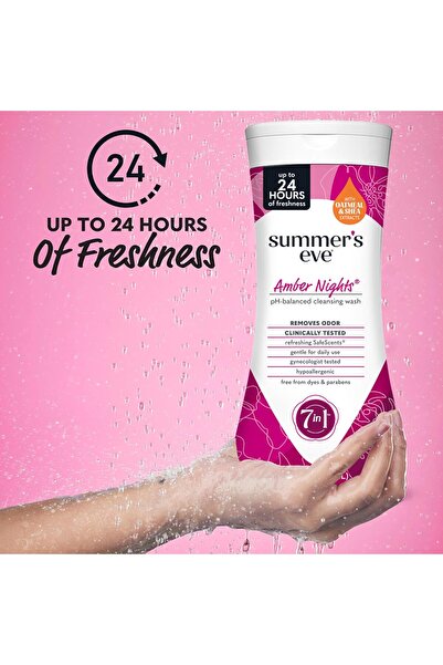 NONAMEE Summer's Eve Amber Nights Feminine Cleansing Wash, pH Balanced, 15 fl oz