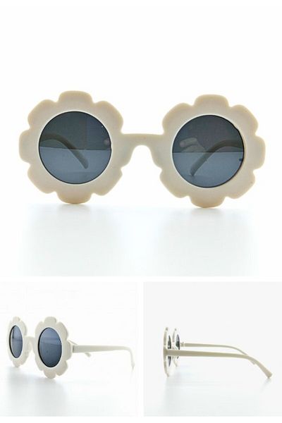Lexi Bella Cute Children's Sunglasses White Daisy Frame Uv 400 Protection Ce Certificated Kids Sunglasses