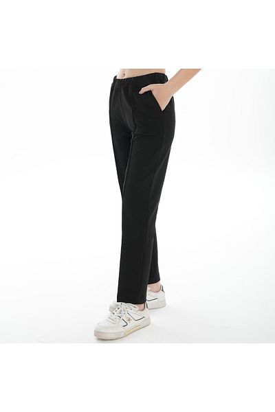 ASN concept Women's Black Sweatpants with Front Stitching (with Plus Size Option)