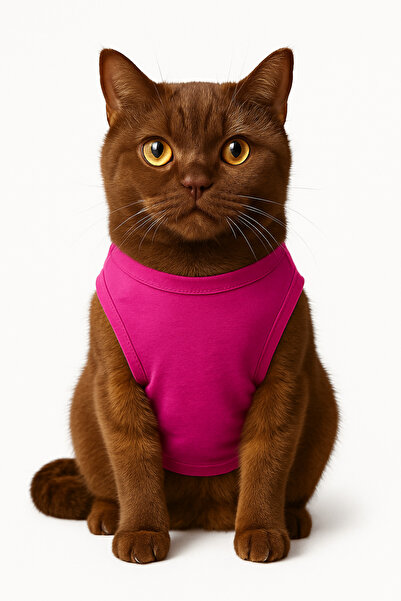 Buddy Store Cat Outfit Clothes Singlet - Colorful Labubu Printed Pink Singlet - Size L