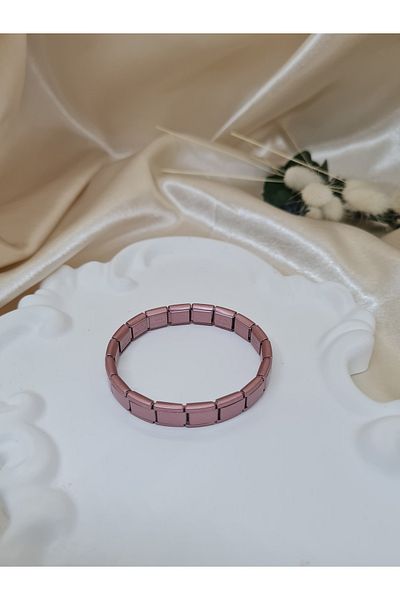 ZEYM COLLECTION Women's Pink Steel Italian Flexible Bracelet – Water Resistant, Rust Free, Modern Design