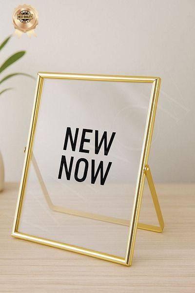 NEWNOW Luna Gold Transparent Frame – Desktop Photo and Poster Frame 15 X 20 cm