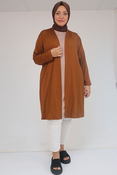 Eslina 43008 Large Size Combed Cotton Jacket - Tan