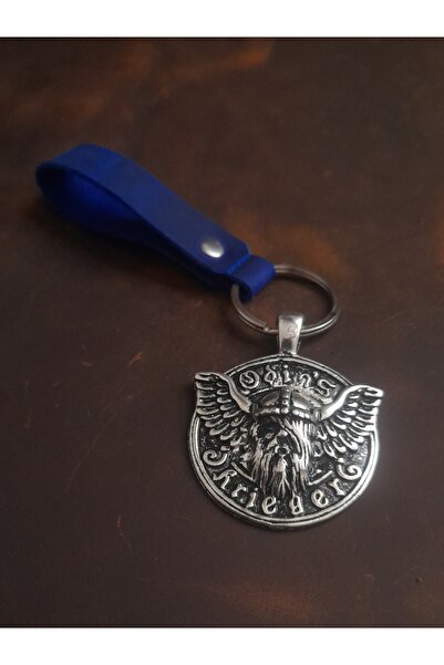 E&F Takı سلسلة مفاتيح من الجلد الطبيعي بتصميم ODIN'S المتميز