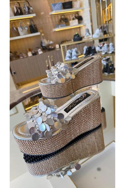 DUYGUSHOESBAG Kadın Hasır Taban Platform Terlik