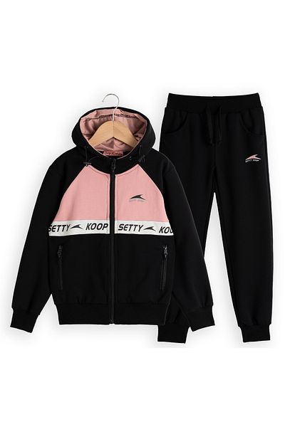 SETTY KOOP Girls' Tracksuit Set- 2-Piece Hoodie & Joggers,Color Block Design