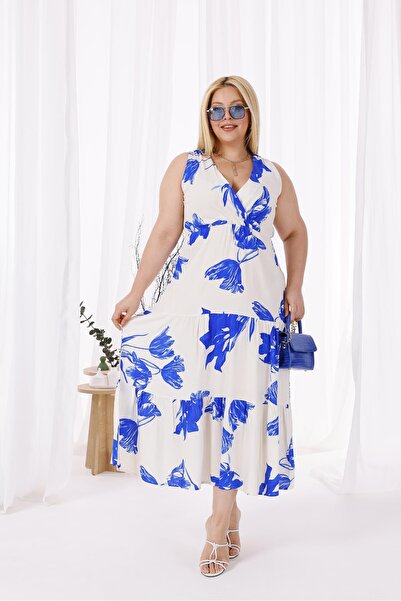 Siyezen Double Breasted Neckline Elastic Waist Dress