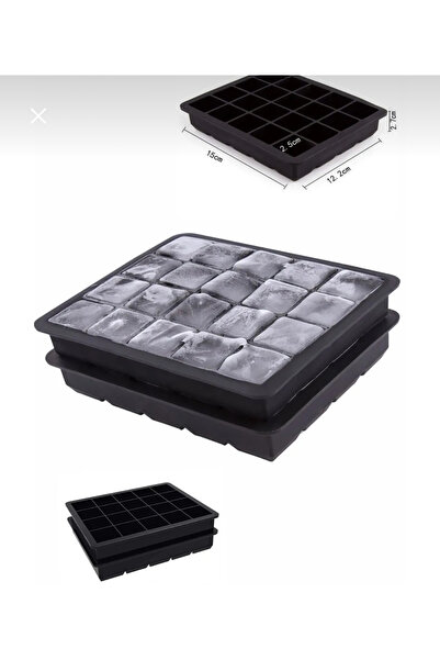 BLACK HOUSE Pratik 24'lü Sililkon Kare Buz Kalıbı | 24 Adet Silikon Kare Buz ...