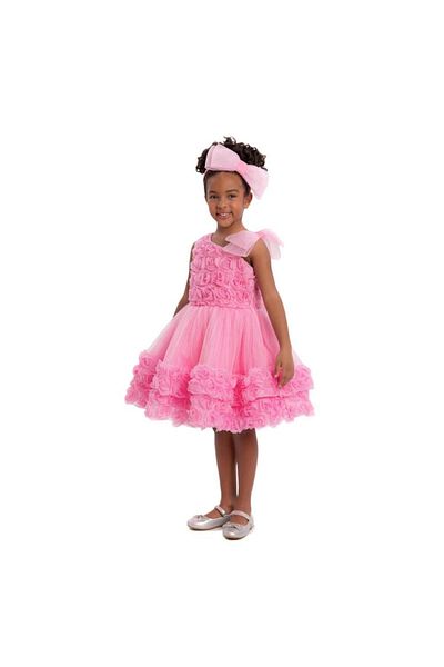 Pamina Elegant Pink Dress With Flowers Kids