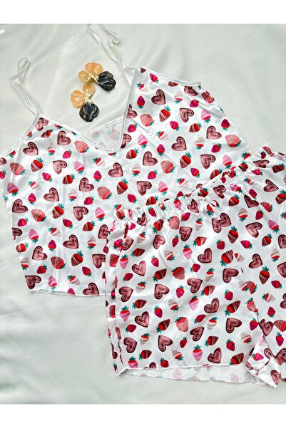 İNKO İÇ GİYİM Σετ πιτζάμες με σατέν σχέδιο με ρυθμιζόμενο λουράκι