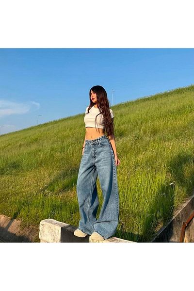 komera Baggy Snow Washed Jean Pants