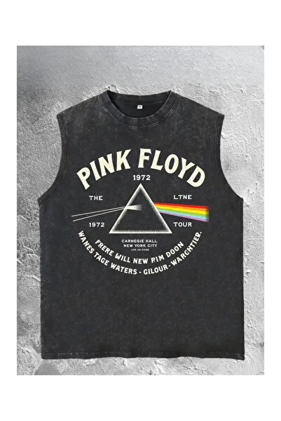 weywot Pink Floyd Μπλουζάκι Χωρίς Μανίκια Στρογγυλή Λαιμόκοψη Πλενόμενο Vintage Unisex Oversize