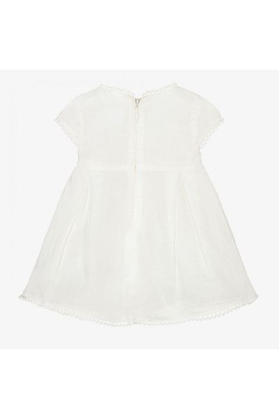MAYORAL Rochie eleganta fetite crem cu dantela si floare decorativa