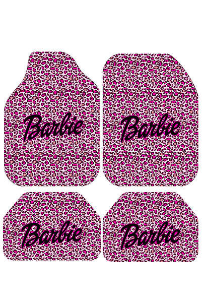 Dekoratif Mor Barbie Desenli Oto Paspas Takımı