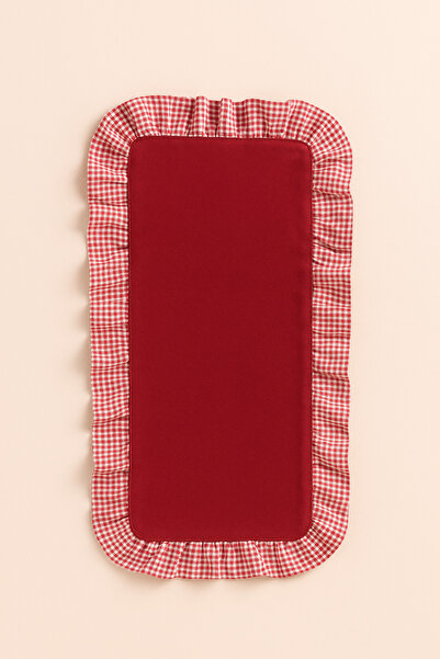 h homerest Fırfırlı Kırmızı Pötikare Runner Amerikan Servis Supla 30x50 cm