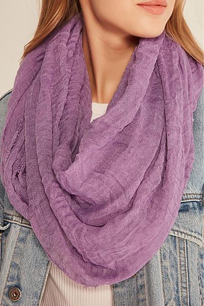 Neşeli Butik Women's Lilac Muslin Fabric Shawl Pareo Nbmht02