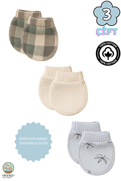 ninnigo قفازات أطفال من القطن العضوي بنسبة 100% لحديثي الولادة من القطن الممش...