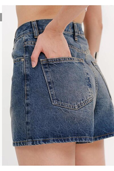 komera YÜKSEK BEL JEAN ŞORT