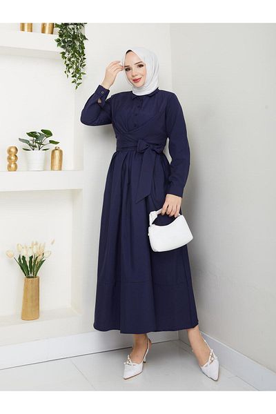 Moda Krash Bel Girdle Poplin Summer Dress