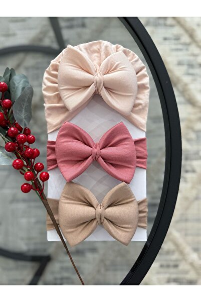 VANİLLİA طقم من 3 قطع من عصابات الرأس للأطفال الرضع بطبقة مزدوجة على شكل فيون...