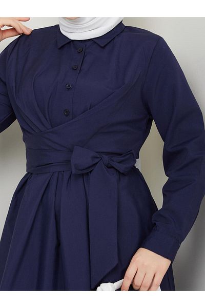 Moda Krash Bel Girdle Poplin Summer Dress