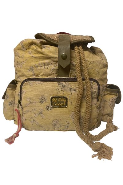 Old Cotton Quality Single Eyed Vintage Casual Design Unisex Backpack Daily School Trip Camping Trekking Bag 29Cmx36Cm