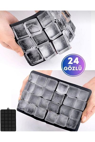 Ranüş Home Practical 24-Piece Silicone Square Ice Mold / 24-Piece Silicone Square Ice Mold