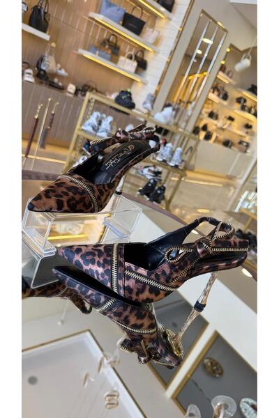 DUYGUSHOESBAG حذاء نسائي بكعب ستيليتو مفتوح من الخلف ومزود بسحاب