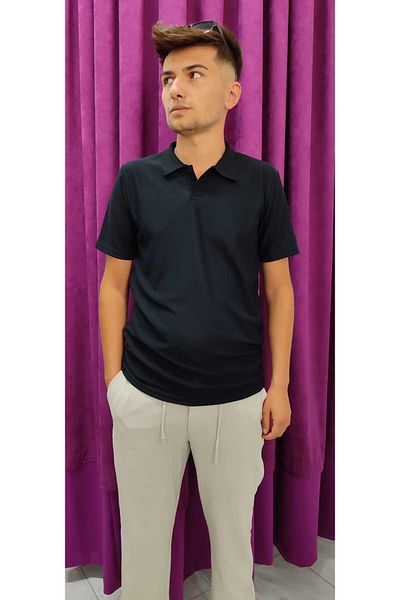 KDY Ανδρικό μπλουζάκι από βαμβακερό ύφασμα Slim Fit Polo γιακά Ανδρικό