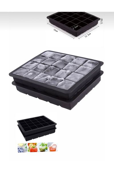 Ranüş Home Practical 24-Piece Silicone Square Ice Mold / 24-Piece Silicone Square Ice Mold