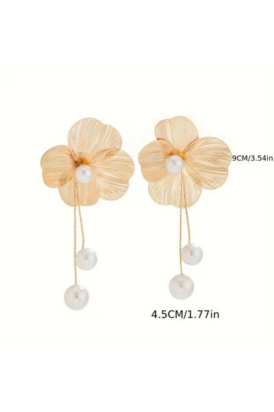 Vintage accessory أقراط متدلية على شكل ورقة شجر