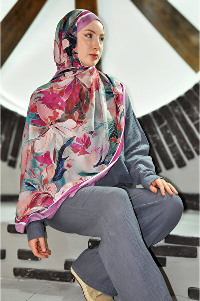 MSCARFS Lilia Desen Pamuk Vual İpek Şal