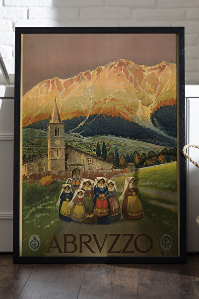 Duvarda Αφίσα Abrvzzo με μαύρο ξύλινο πλαίσιο, διακοσμητική ζωγραφική τοίχου ...