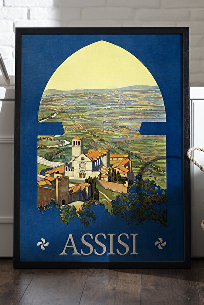 Duvarda Αφίσα με ξύλινο πλαίσιο Assisi σε μαύρο χρώμα, διακοσμητικός πίνακας ...