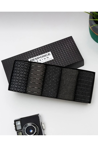 Bestrend 5’li Dikişsiz Bambu Jakarlı Erkek Çorap Kutulu