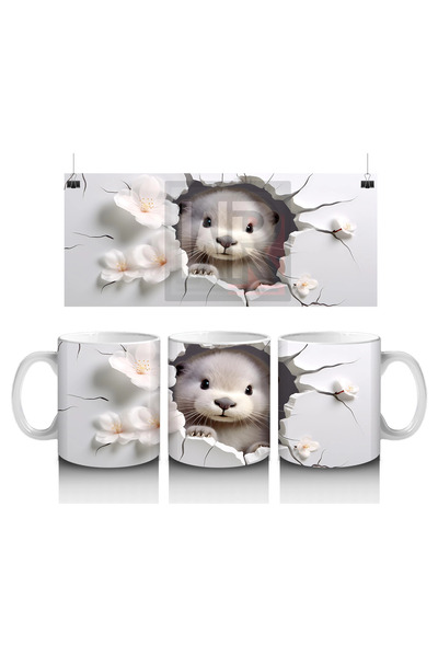 Luluyen Kitten Sable Decorated with Cherry Blossoms – Printed Coffee Mug
