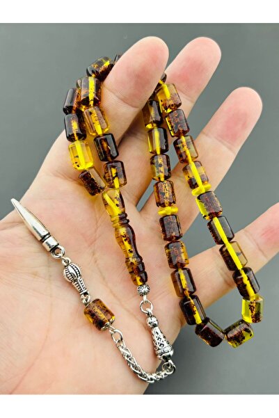 Ayaz Tesbih Fosilli Beyrut Damla Kehribar Tesbih