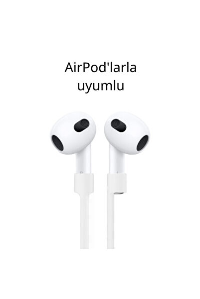 Generic Apple AirPods ve AirPods Pro İçin Silikon Boyun Askısı, Kaybolma Önleyici Sporcu Kulaklık İpi