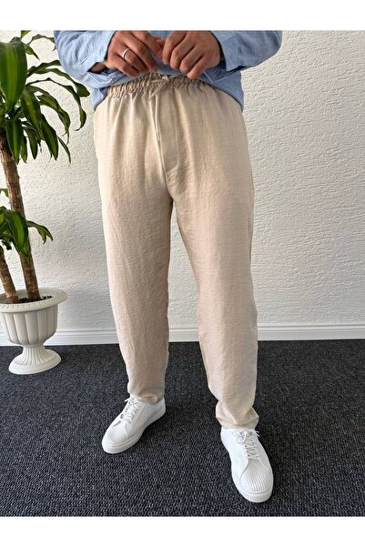 tetramoda Crinkle Linen Blend Comfortable Fit Pants