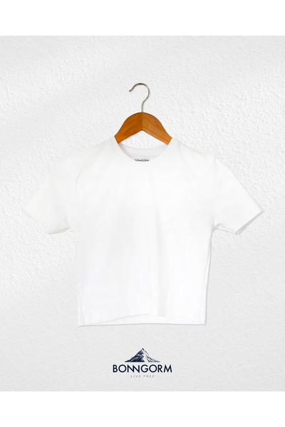 snow basic BONNGORM LİKRALI KUMAŞ BASIC KADIN TSHIRT