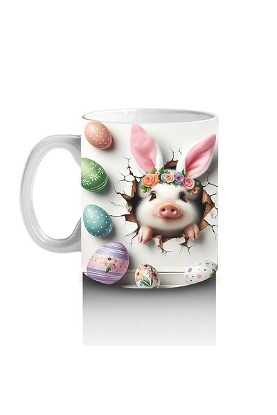 Luluyen Bunny Pattern Decorated with Easter Eggs – Printed Coffee Mug