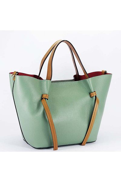 SOFILINE Geantă din piele naturală verde mentă cu husă detașabilă 1782 132