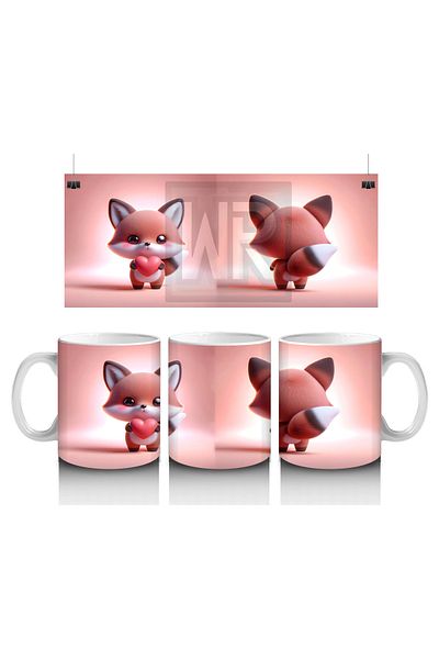 Luluyen Pink Fondaki Fox Figures – Printed Coffee Mug