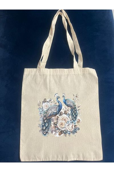 DERYA DESİNG ART Angel Wing Pattern Printed Cloth Bag