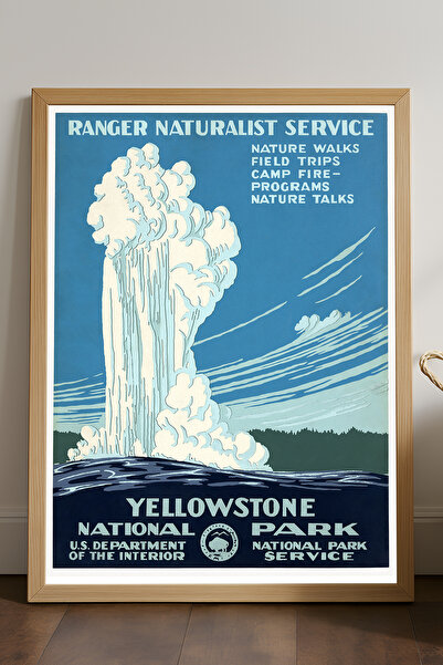 Duvarda Αφίσα με φυσικό ξύλινο πλαίσιο Yellowstone, διακοσμητικός πίνακας τοί...