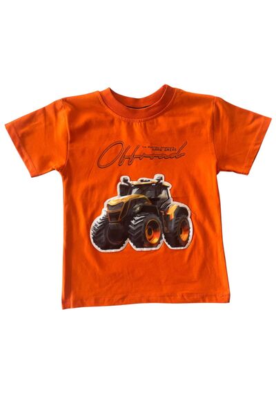 BY-GRİ KISA KOLLU IŞIKLI ERKEK ÇOCUK TİŞÖRT