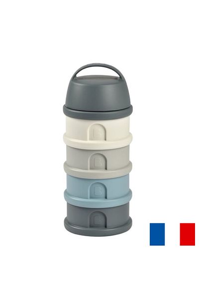 Beaba Recipient lapte praf 4 compartimente Mineral Grey/Blue