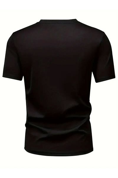LUMİART 20/1 Combed Compack Printed Oversize Crew Neck Short Sleeve T-Shirt - Black